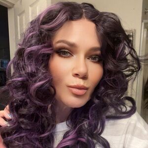 Lace Front Curly Wig in Purple Ombre